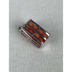 Vintage Crate Of Oranges 925 Sterling Silver Pendant Florida California Souvenir